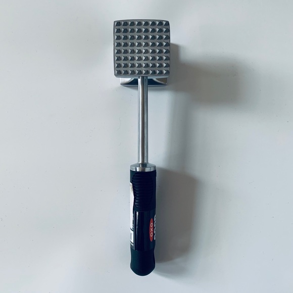 COPY - OXO Meat Pounder Hammer for Tenderizing Meat. Silver / Black Tenderizer - Picture 2 of 3